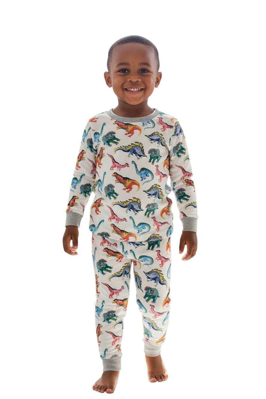 Hart+Land Dinos Patterned Organic Pima Cotton Kids Pajama Set 5T